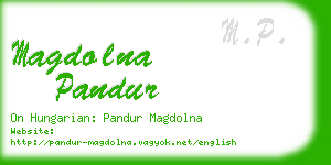 magdolna pandur business card